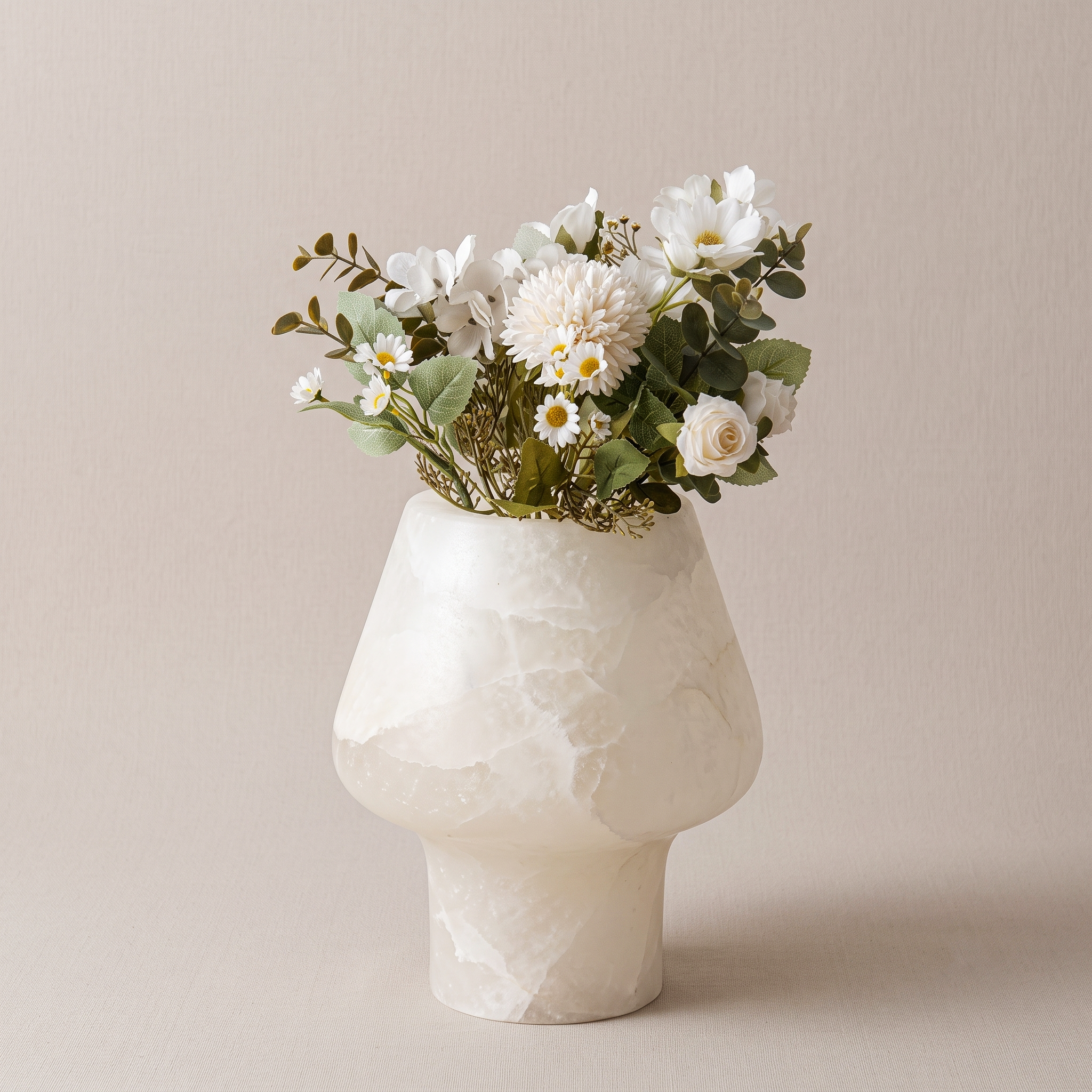 Pedestal Vase - Alabaster