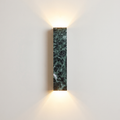 A Verdi Alpi Marble Sconce with a matte finish, this rectangular wall light adds a touch of sophistication to living rooms | IINK Interiors