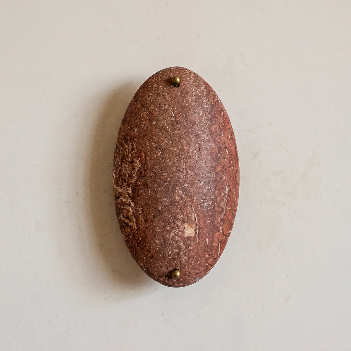 Halo Oval Sconce - Travertine Rosso