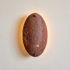 Halo Oval Sconce - Travertine Rosso