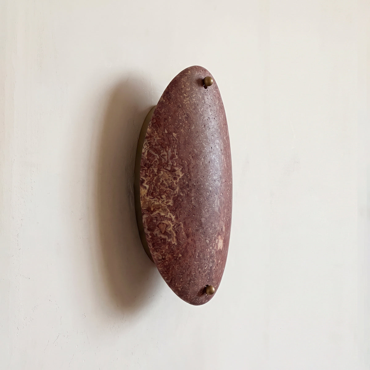 Halo Oval Sconce - Travertine Rosso