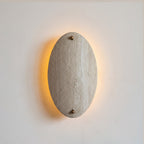 Halo Oval Sconce - Travertine
