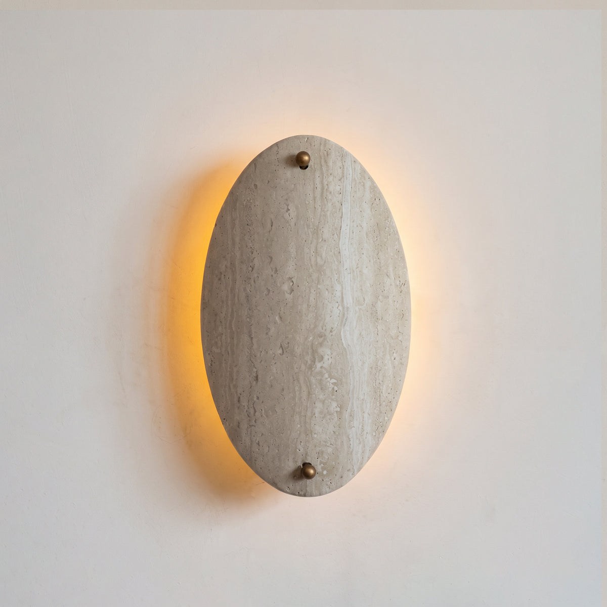 Halo Oval Sconce - Travertine