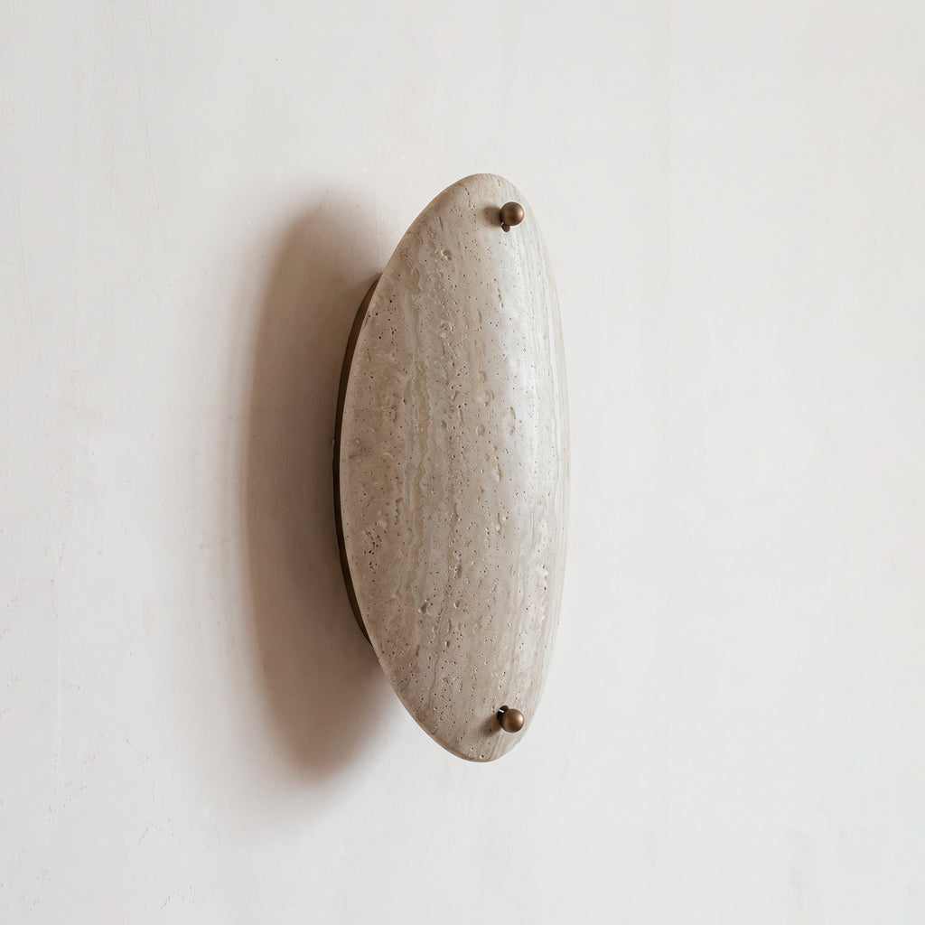 Halo Oval Sconce - Travertine