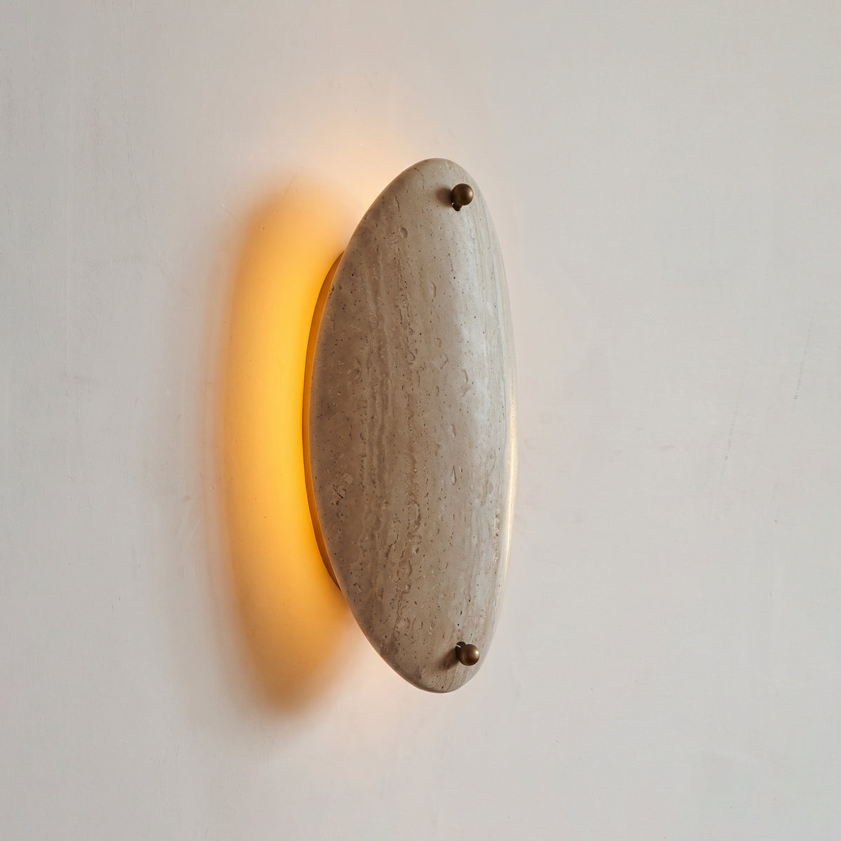 Halo Oval Sconce - Travertine