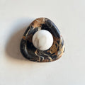 Round Edge Sconce with alabaster globe