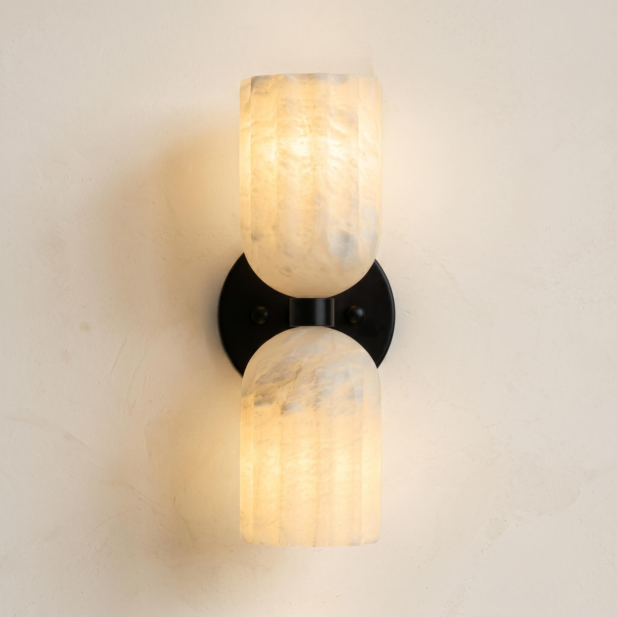 Dual Alabaster Globe Sconce