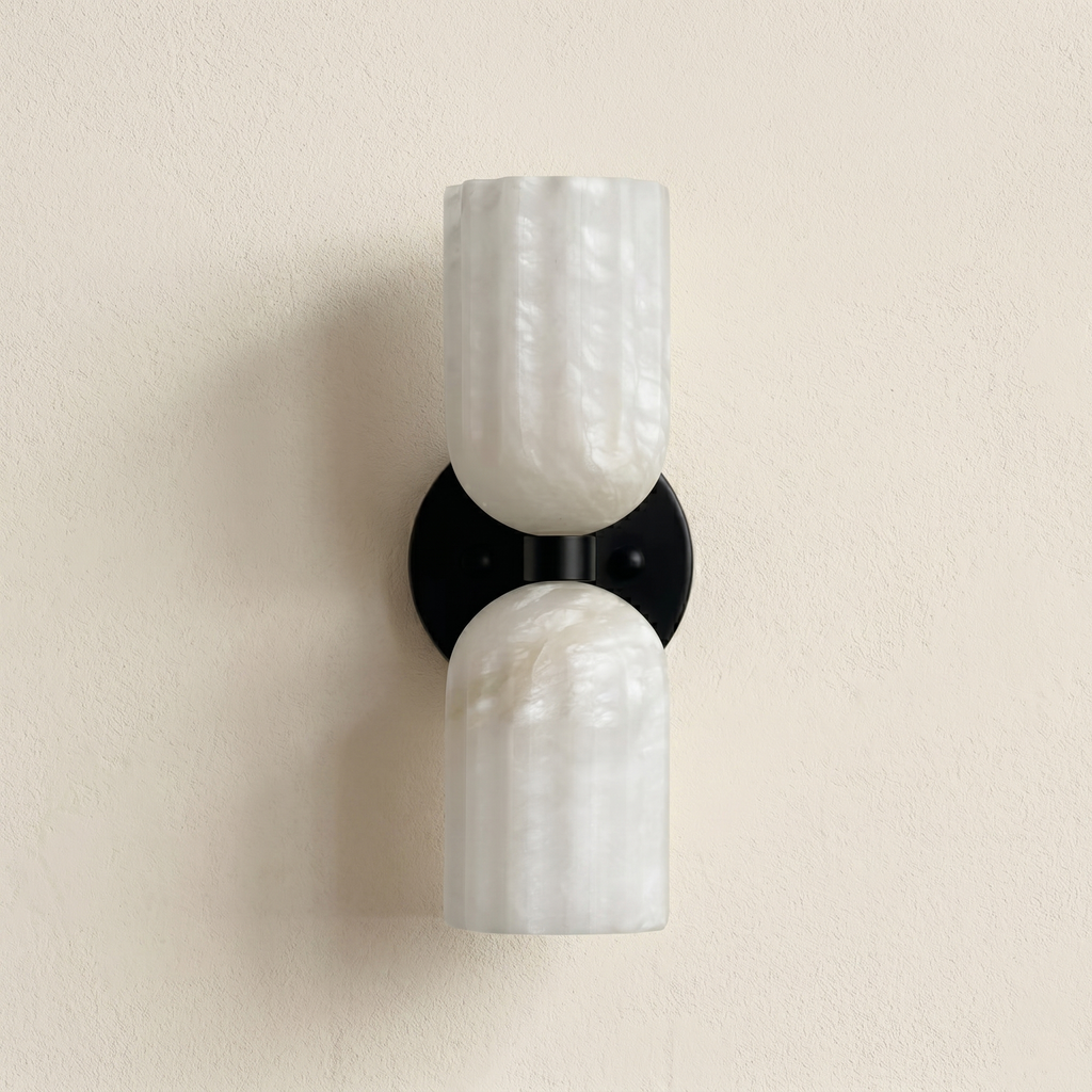 Dual Alabaster Globe Sconce