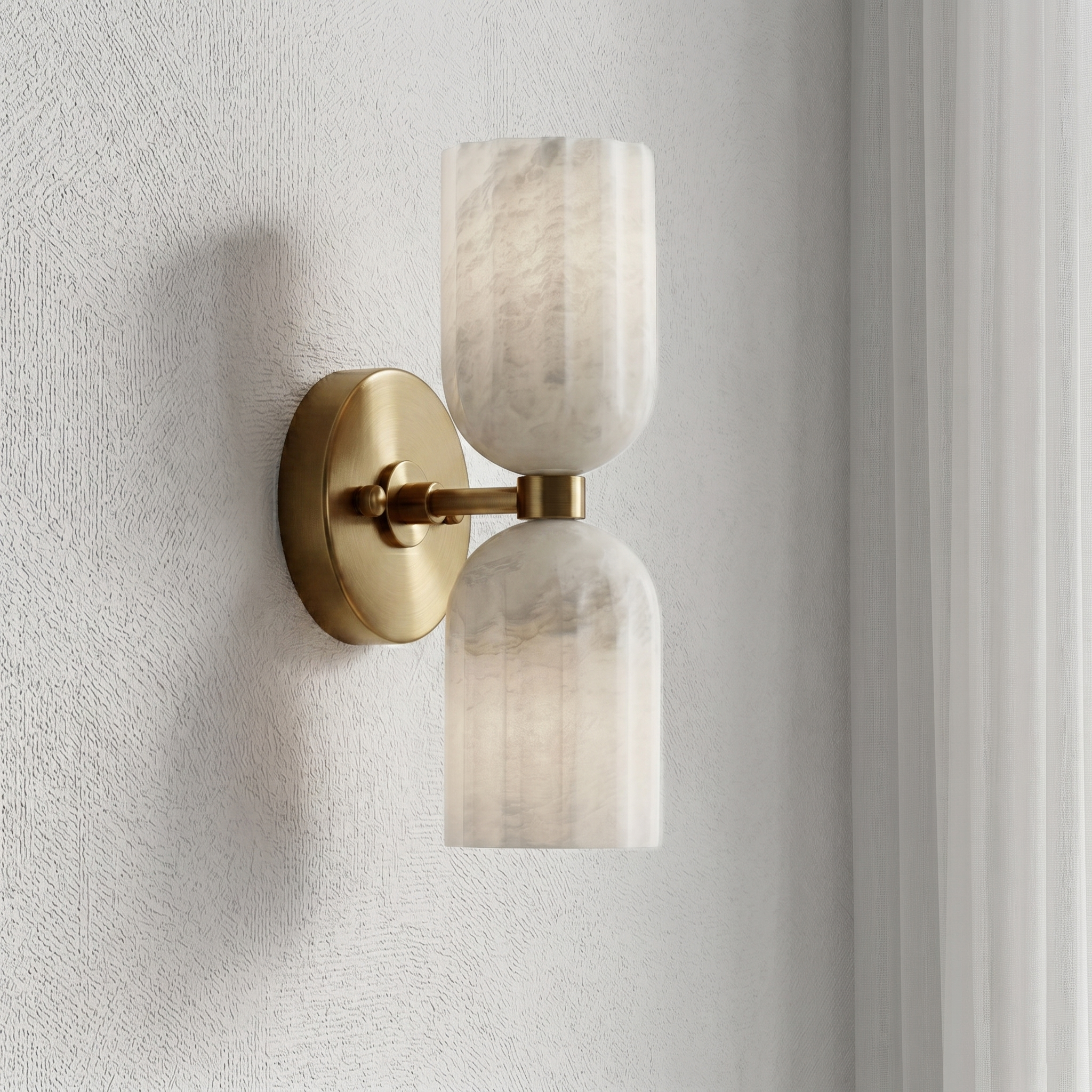 Dual Alabaster Globe Sconce