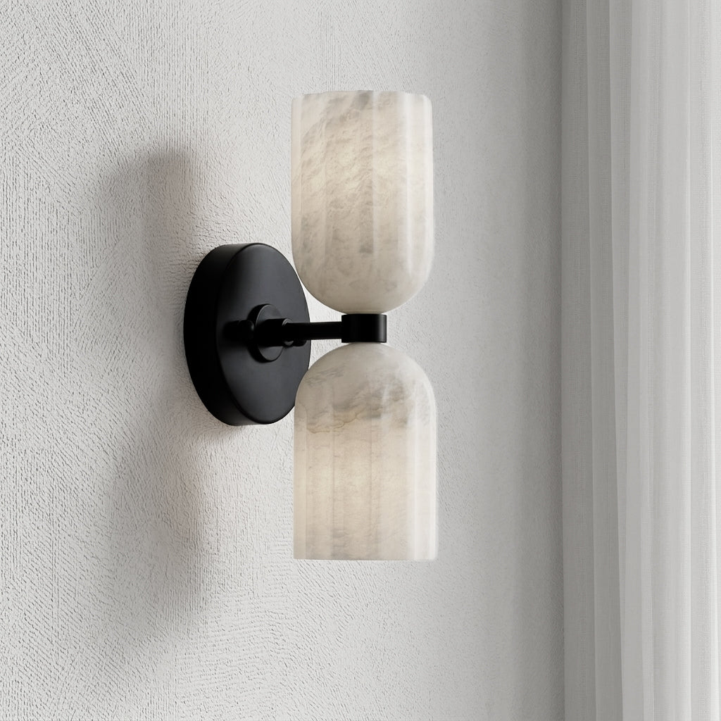 Dual Alabaster Globe Sconce