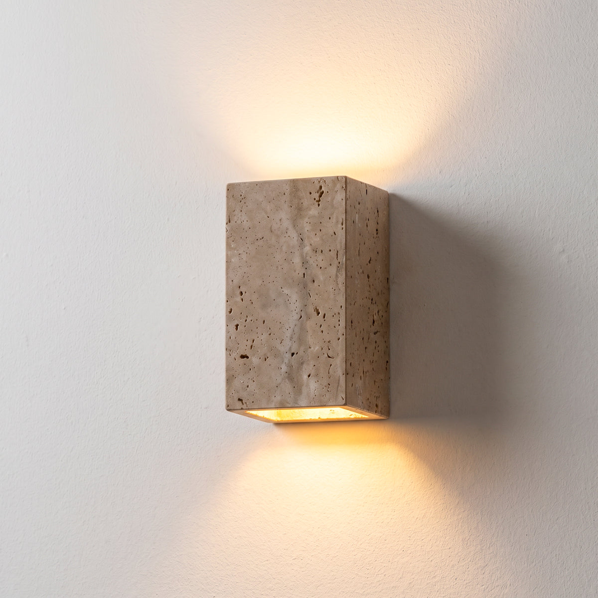 Up Down Cube Sconce - Travertine