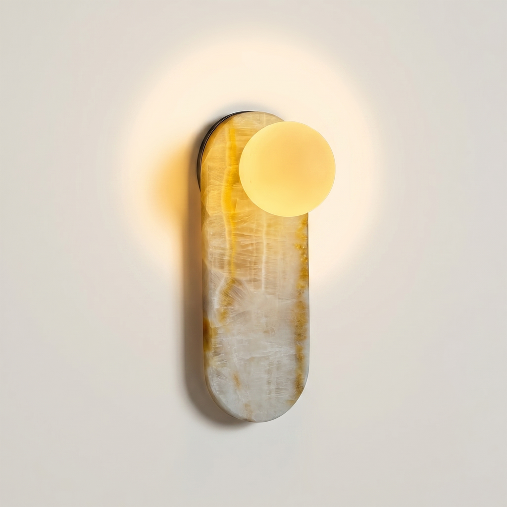 Marlowe Elong Sconce - Milky Onyx