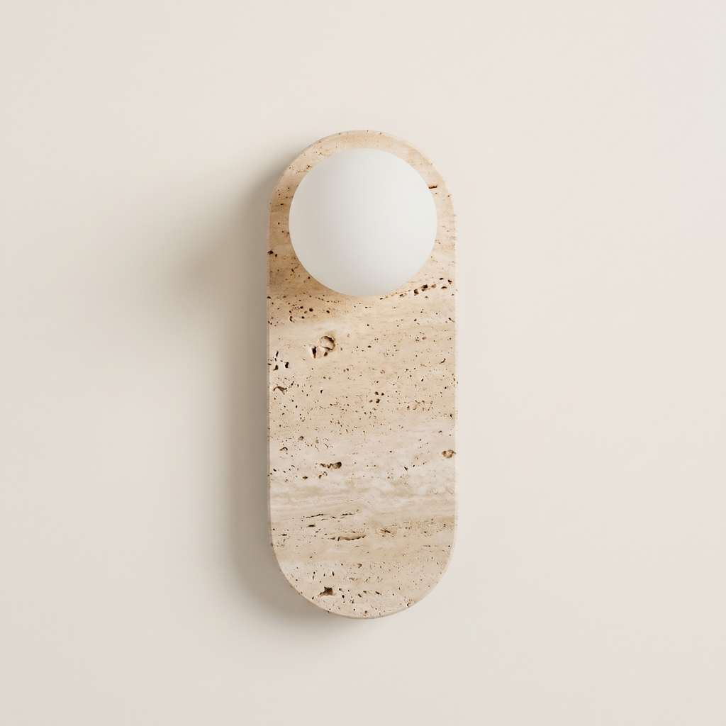Marlowe Elong Sconce - Travertine