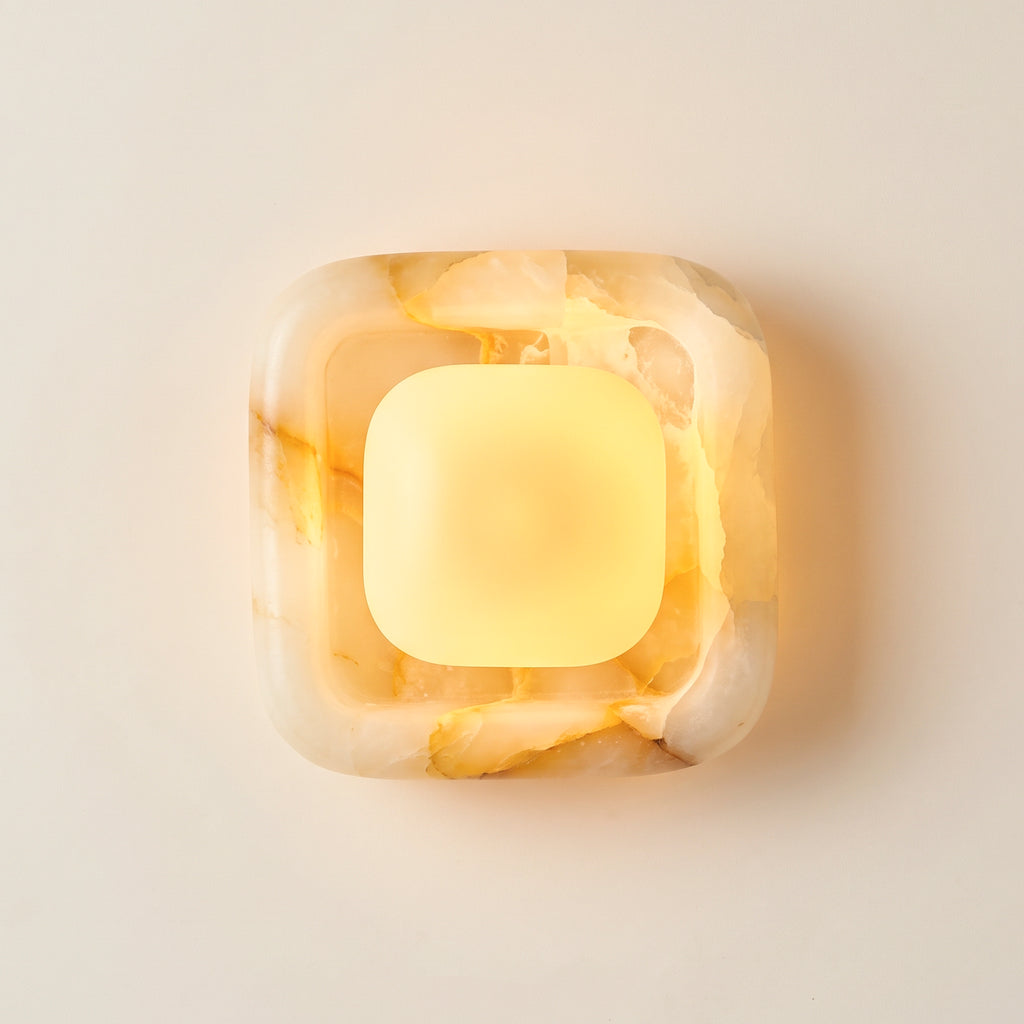 Marlowe Quadra Soft Square Sconce - Milky Onyx
