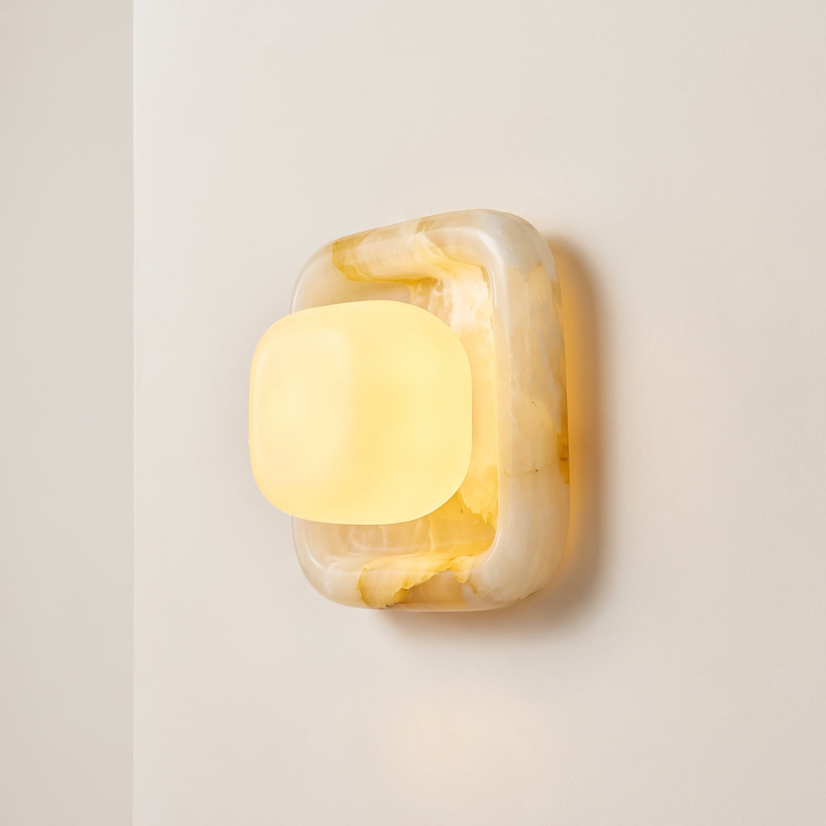 Marlowe Quadra Soft Square Sconce - Milky Onyx