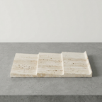 Handcrafted Travertine Desk Organizer