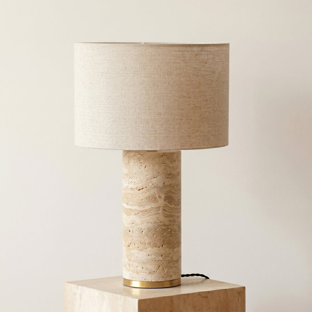 Colonna Table Lamp - Travertine