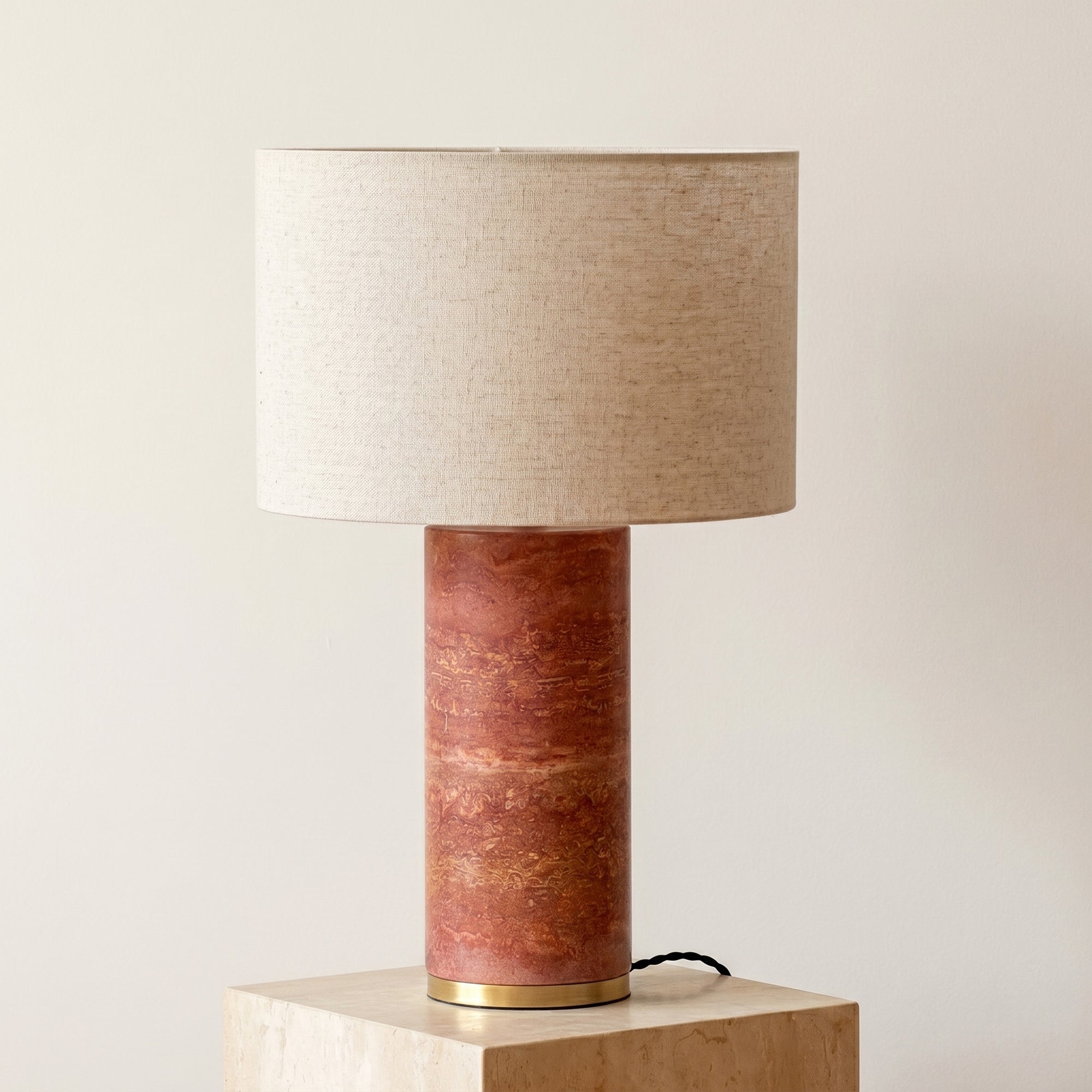 Colonna Table Lamp - Travertine Rosso