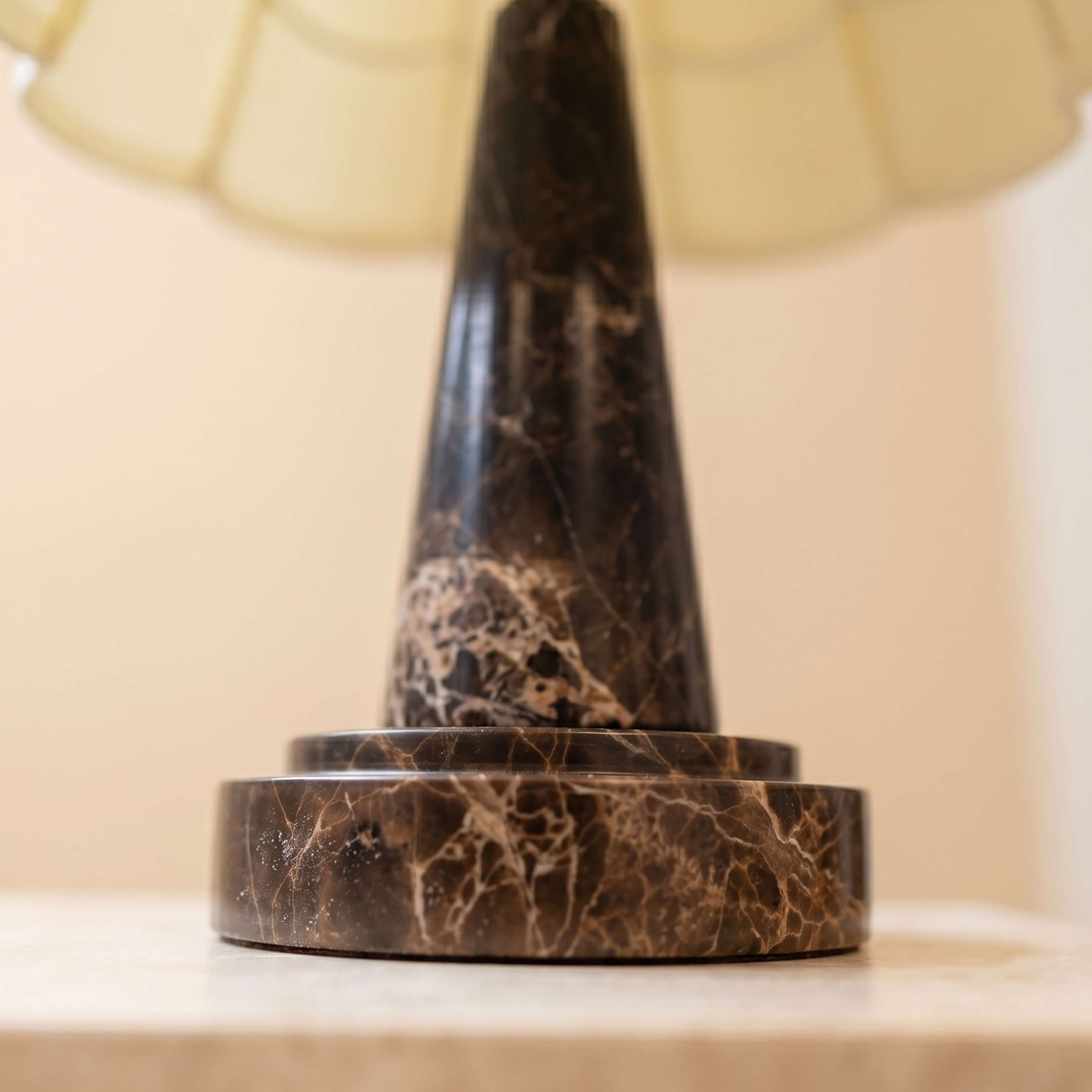 Handmade Nero Portoro Marble Lamp: Small Chic Table Lamp
