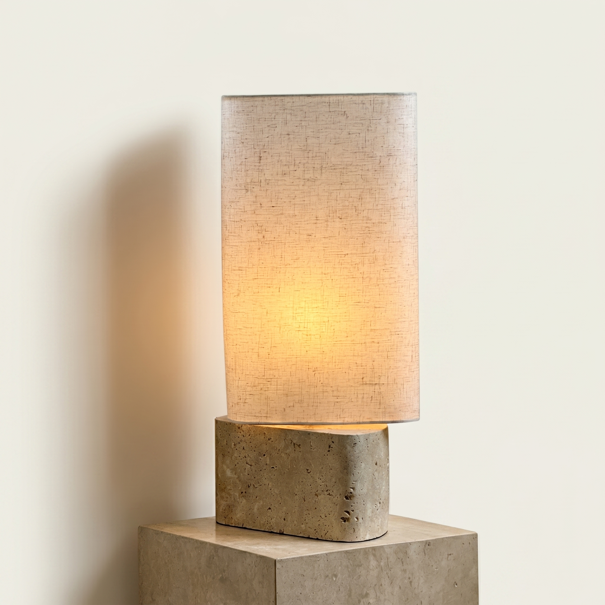 Bedside Tower Lamp - Travertine