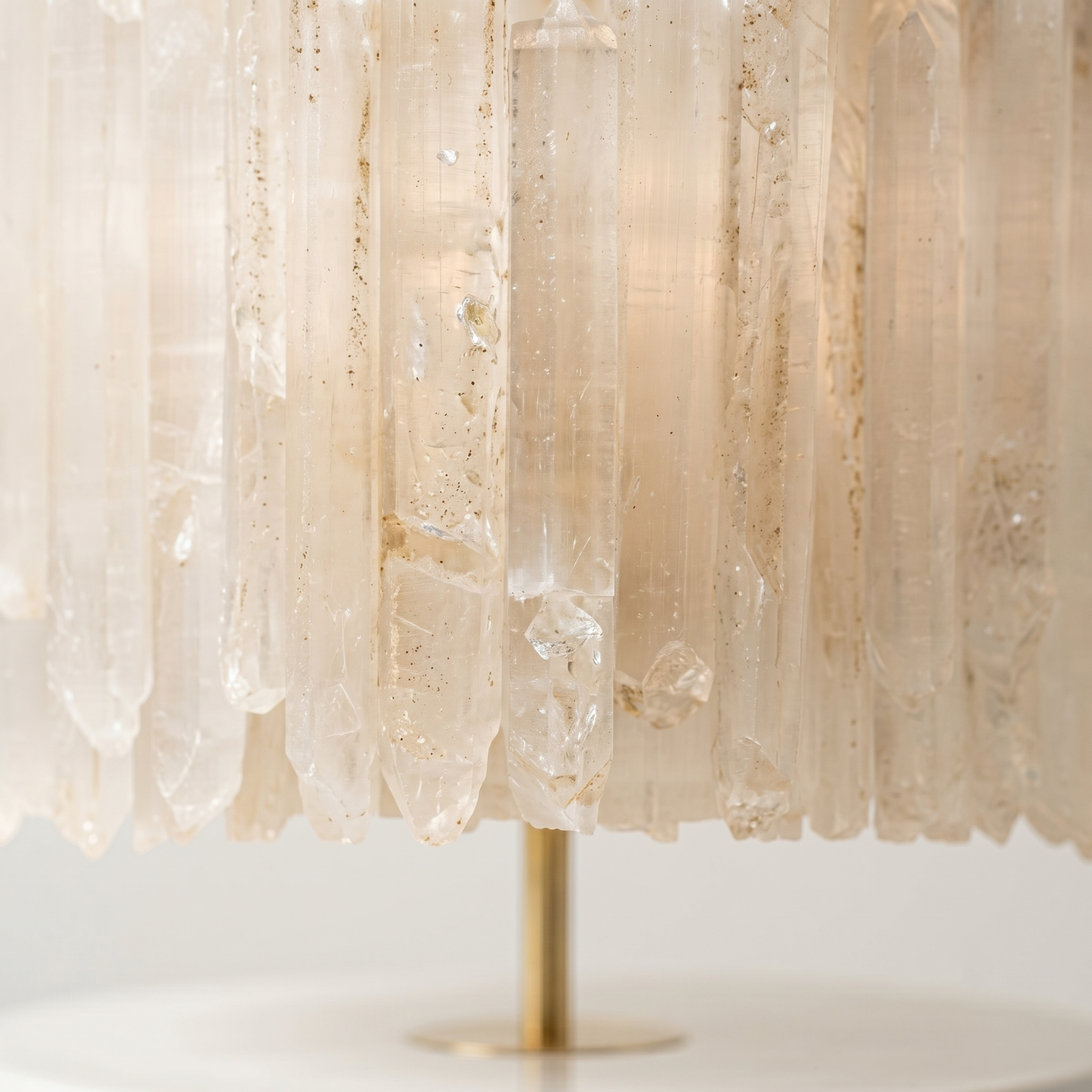 Raw Selenite Crystal Table Lamp - Alabaster