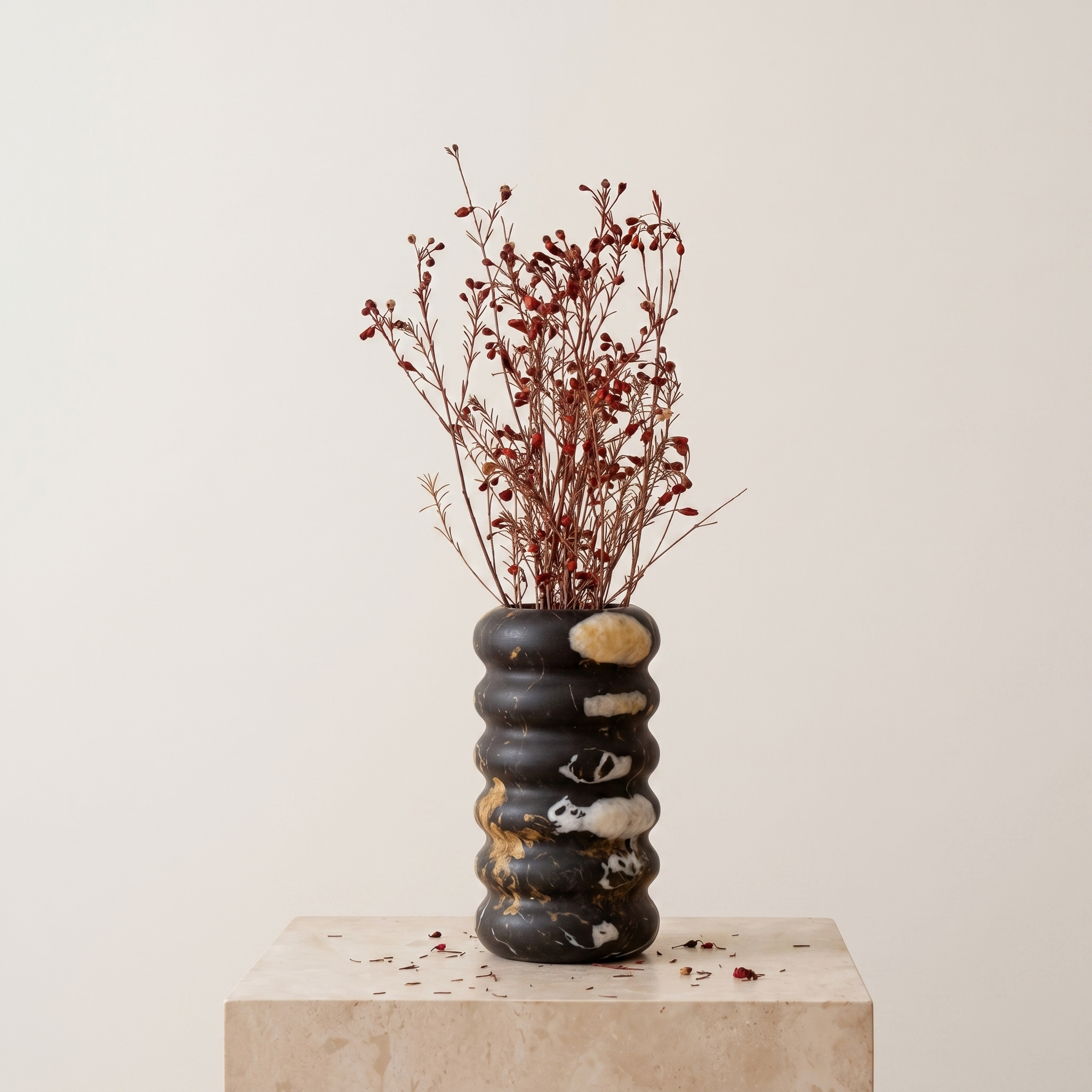 Handcrafted Natural Stone Vase & Candle Holder