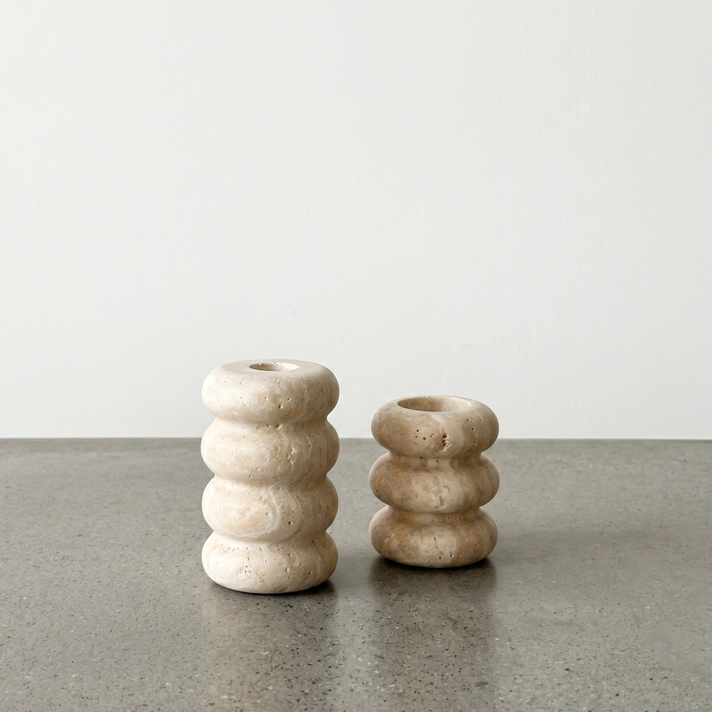 Handcrafted Natural Stone Vase & Candle Holder