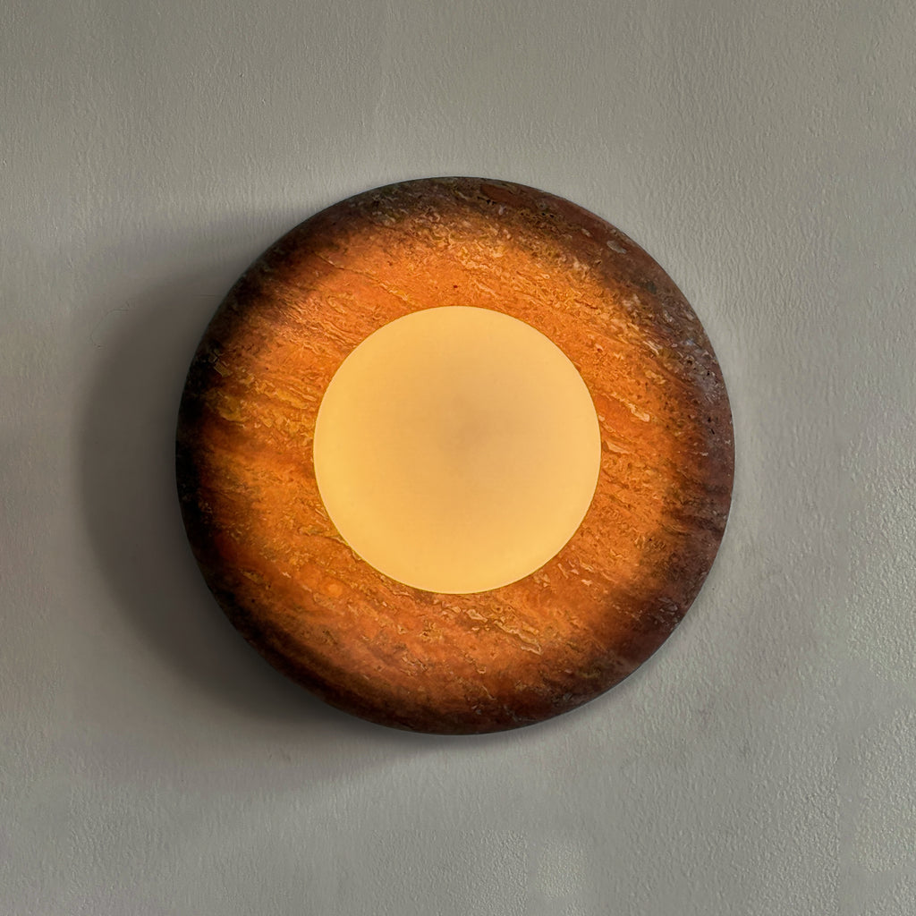 Marlowe Sconce - Travertine Rosso