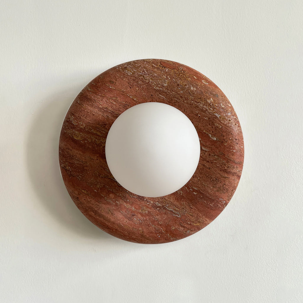 Marlowe Sconce - Travertine Rosso