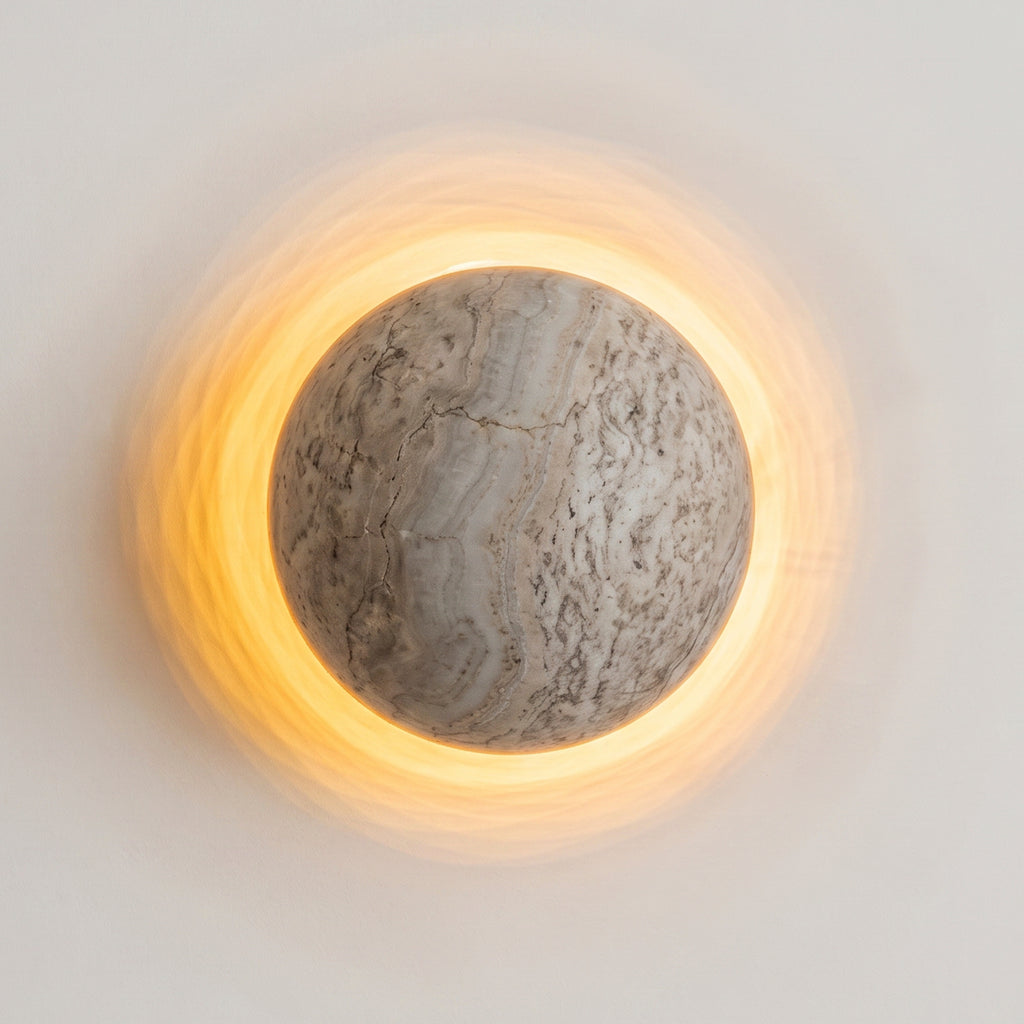 Halo Sconce – Grey Travertine