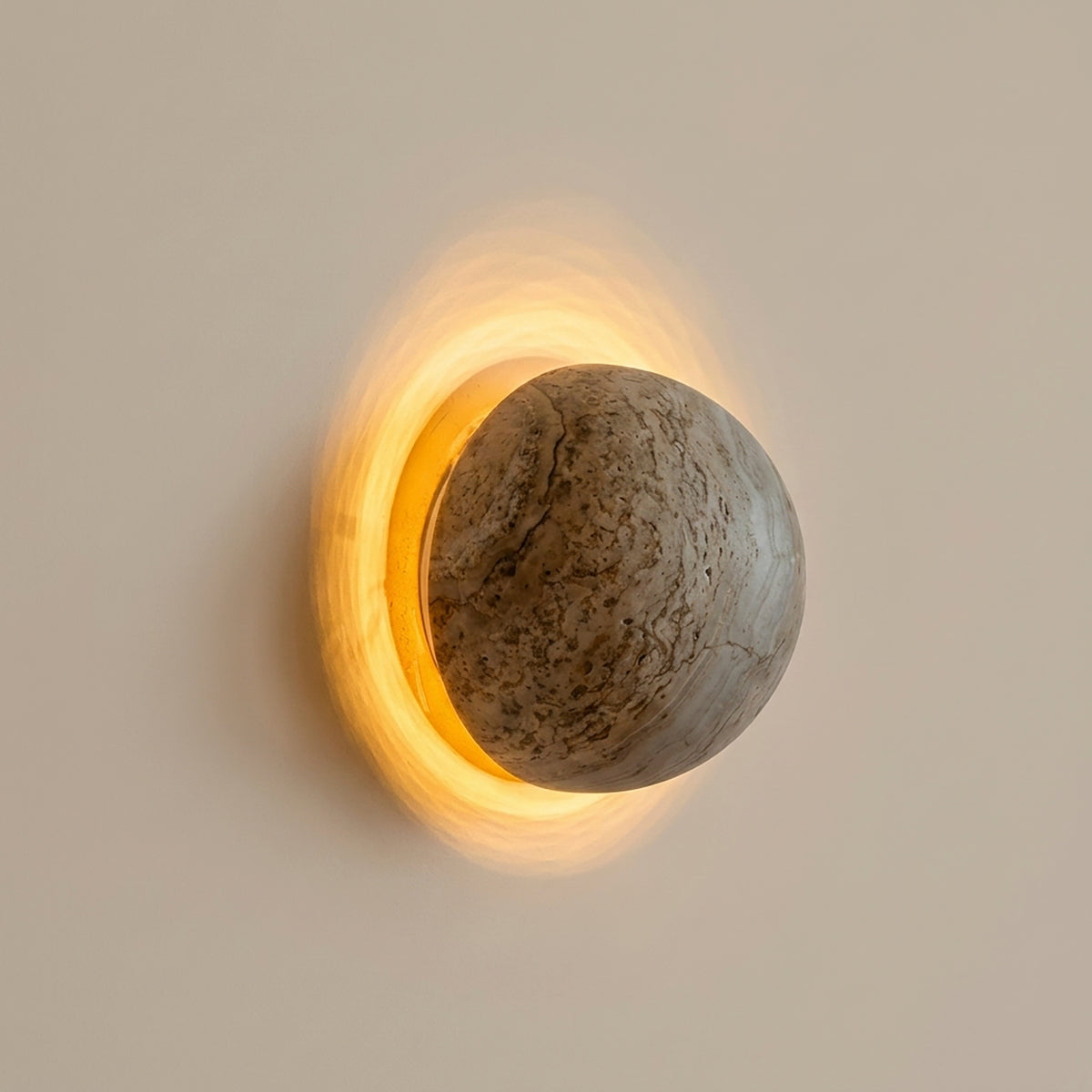 Halo Sconce – Grey Travertine