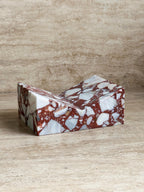 The V Bookstand - Calacatta Viola Rosso