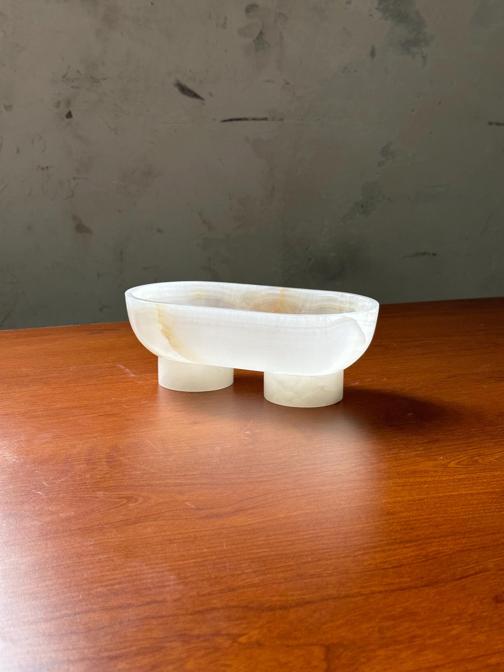 Natural Stone Footed Bowl - Travertine