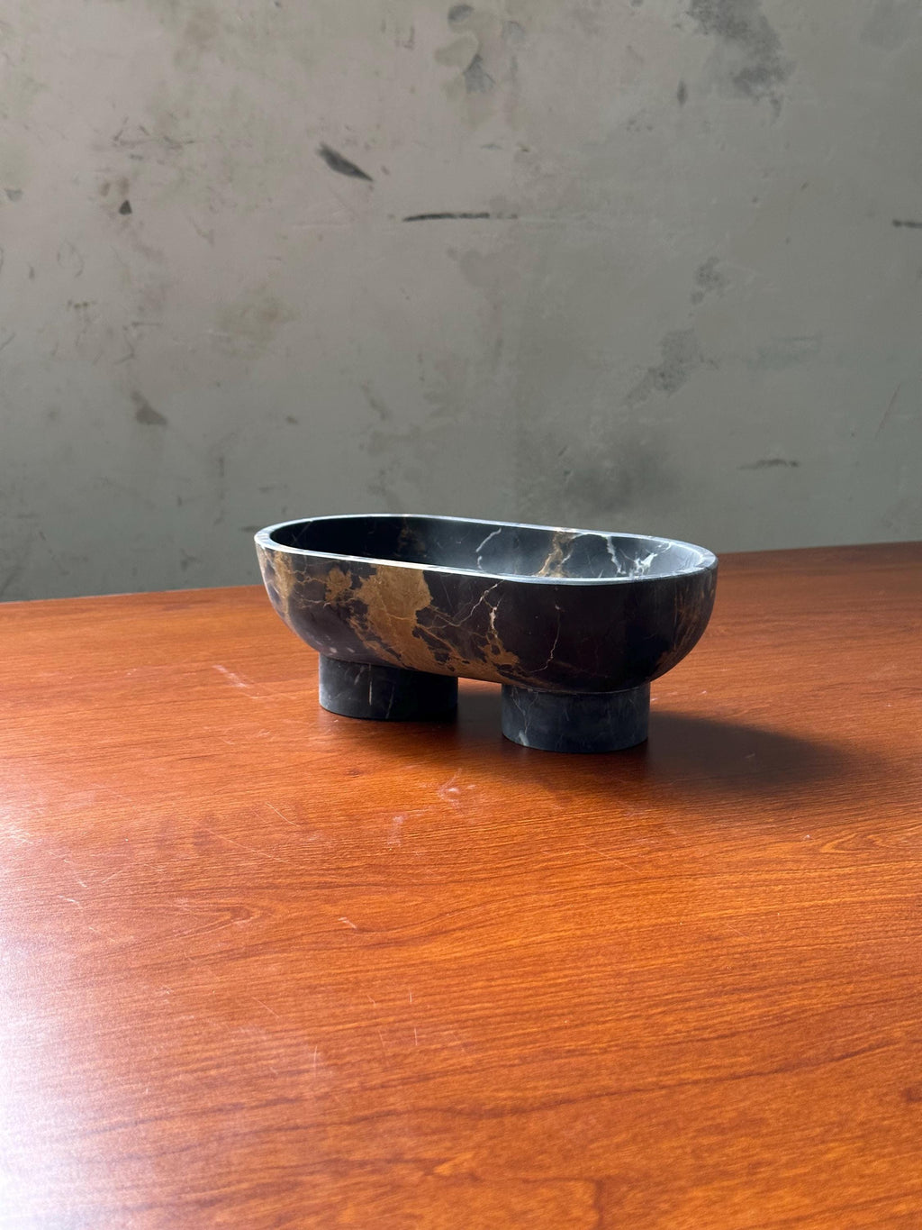 Natural Stone Footed Bowl - Travertine