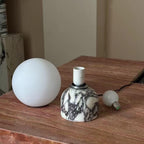 Handmade Calacatta Viola Marble Lamp: Small Chic Table Lamp
