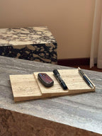 Handcrafted Travertine Desk Organizer