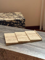 Handcrafted Travertine Desk Organizer