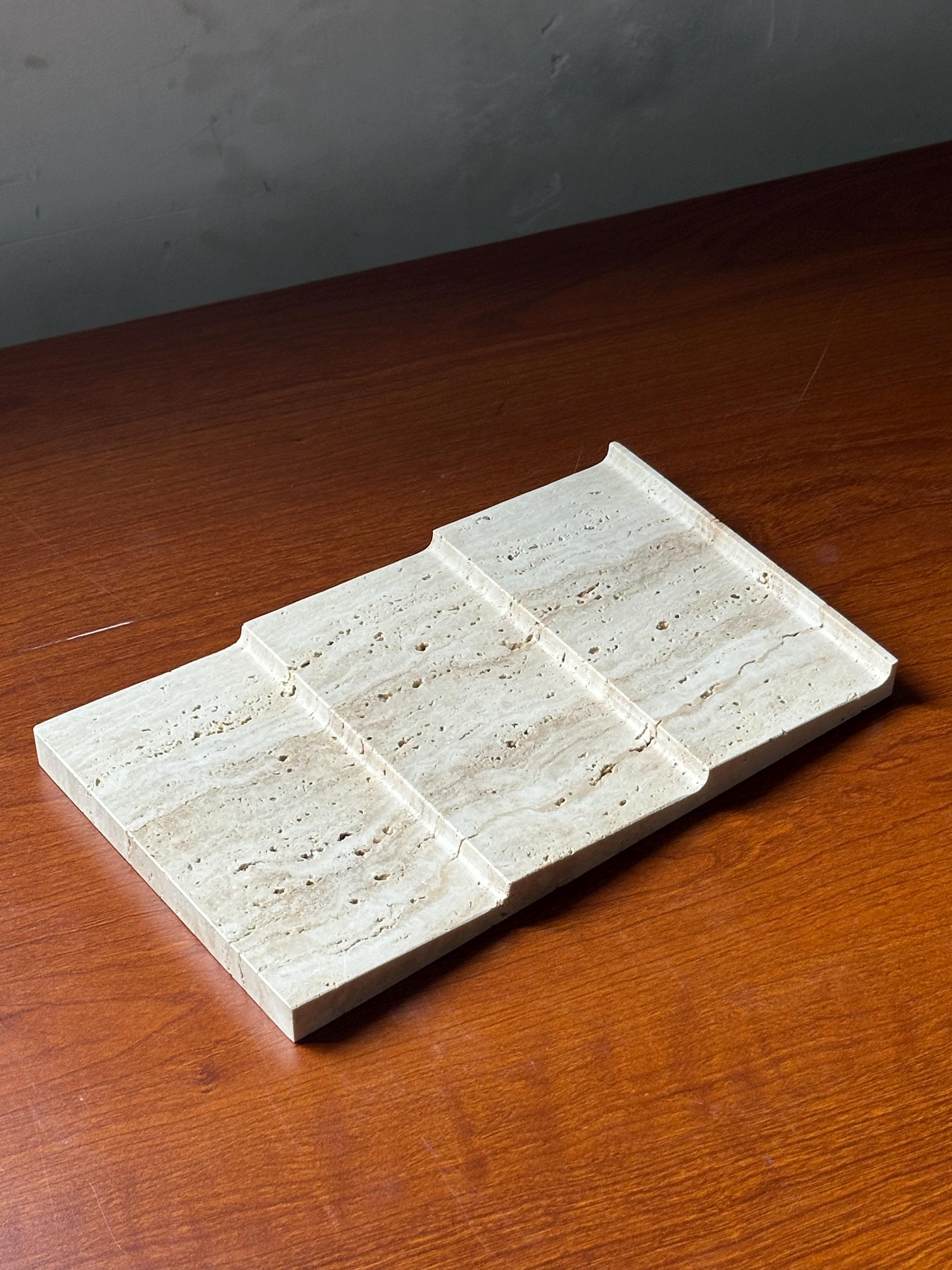Handcrafted Travertine Desk Organizer