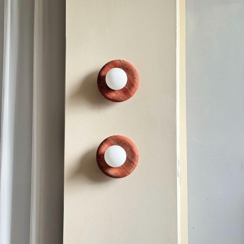 Marlowe Sconce - Travertine Rosso