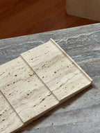 Handcrafted Travertine Desk Organizer