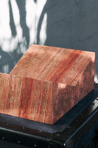 The V Book Stand - Travertine Rosso