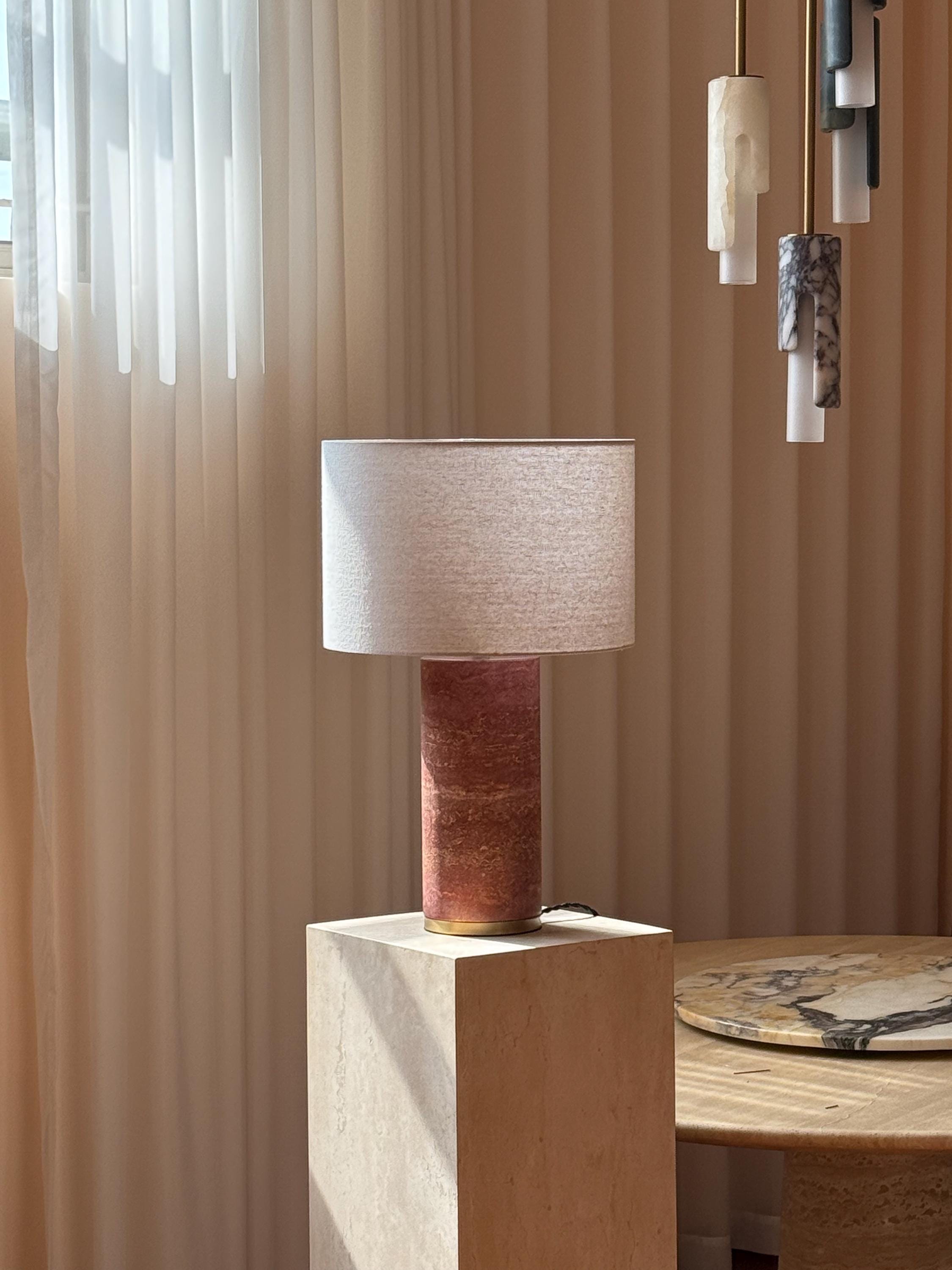 Colonna Table Lamp - Travertine Rosso