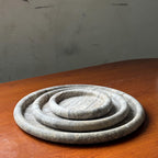 Atoll Round Tray - Silver Travertine