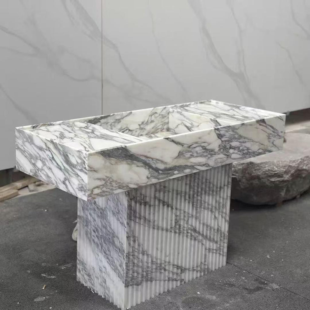 Customized Handcarved Marble Sink – Match your sink with your marble light for Bathroom Vanities