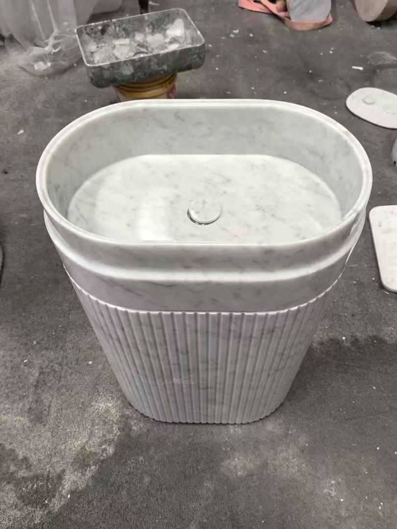 Customized Handcarved Marble Sink – Match your sink with your marble light for Bathroom Vanities