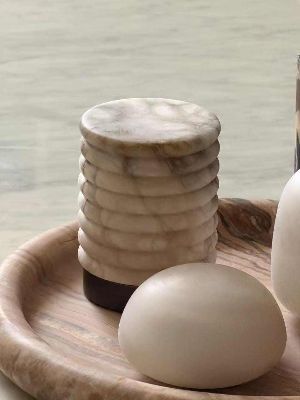 Portable Alabaster Lamp – Cordless Night Light 10.5cm