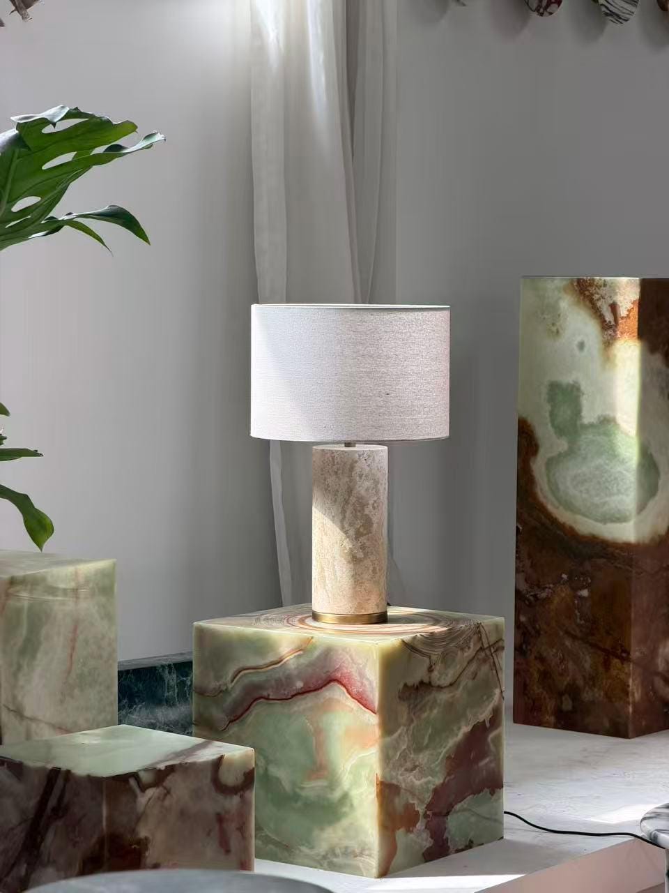 Colonna Table Lamp - Travertine