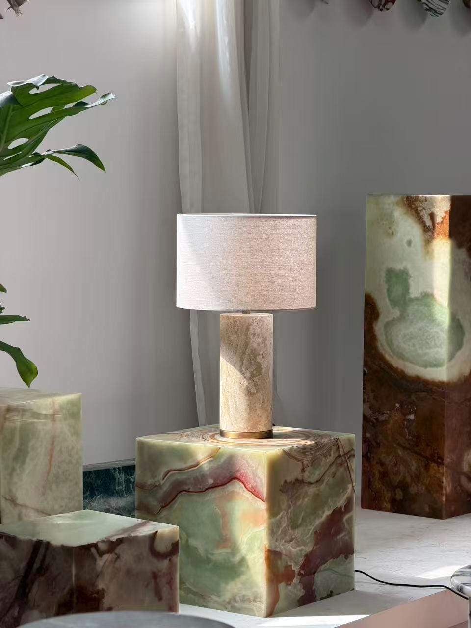 Colonna Table Lamp - Travertine