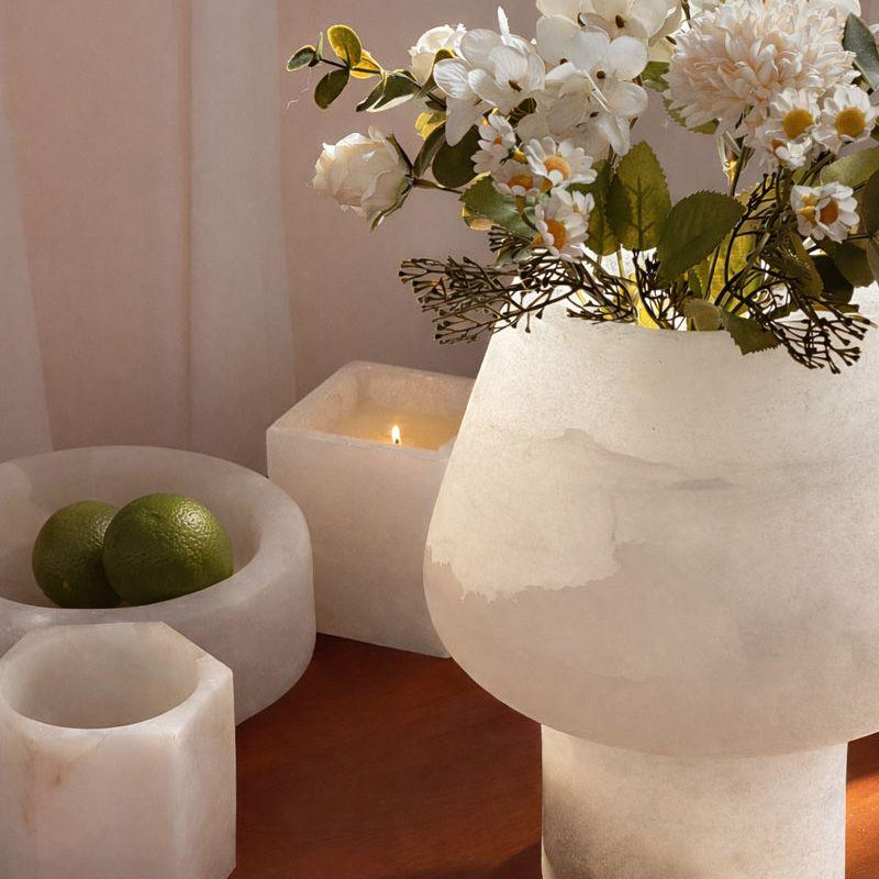 Pedestal Vase - Alabaster