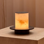 Portable Alabaster Cylinder Lamp – Cordless Night Light